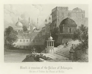 Baoli und Überreste des Palastes von Jahangir, Delhi, Indien